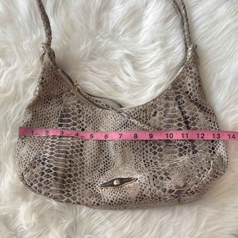 Elliott Lucca Snakeskin Pattern Leather Shoulder Bag - Picture 11 of 15
